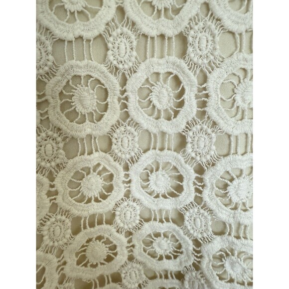 Whispers Romantic Lace Mini Skirt Off White Black Stretch Waist Band Size Large - Picture 2 of 15